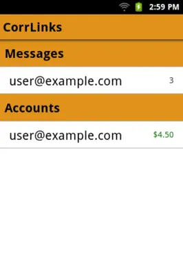 CorrLinks android App screenshot 1