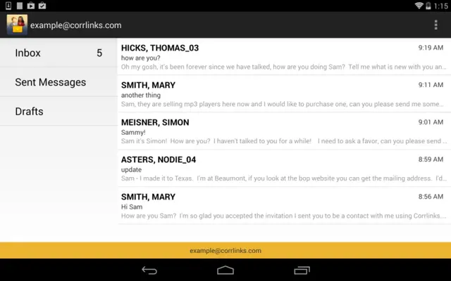 CorrLinks android App screenshot 2